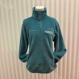 Patagonia Teal Snap-Placket Pullover Fleece